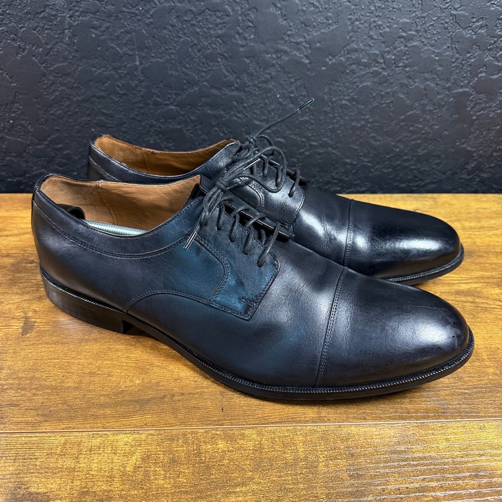 Johnston & Murphy Melton 59-1955 Black Leather Cap Toe Oxford Mens 14M